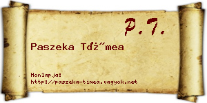 Paszeka Tímea névjegykártya